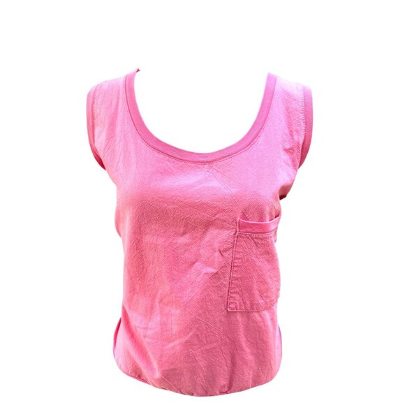 Mr Rogers Pink Tank Top Size M with Pocket Casual City Streetwear Summer - Picture 2 of 7